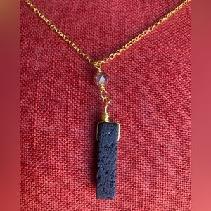 Lava rock hand made necklace NWT
